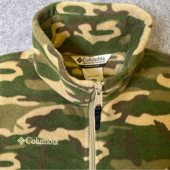 Columbia Kids Boys Green and Tan Camouflage Fleece Jacket, Size 14/16 - Picture 9 of 9